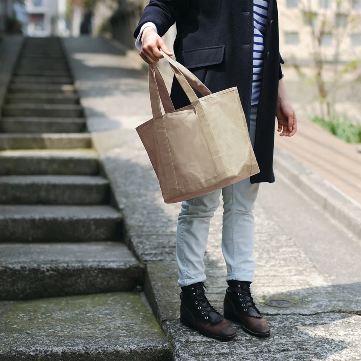 SIWA Paper Goods Tote Bag S Brown - Image 3